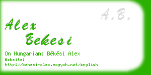 alex bekesi business card
